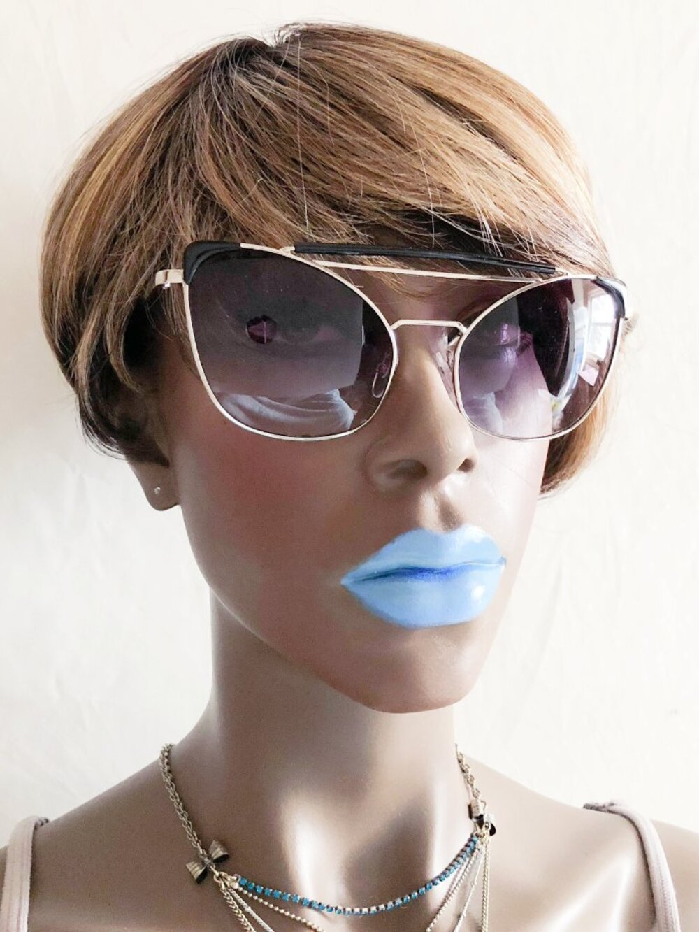 Silver Black Modern Cat Eye Sunglasses